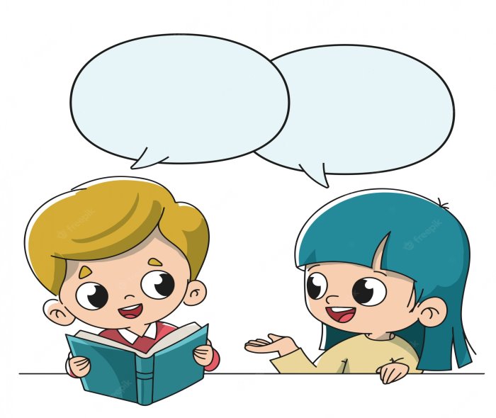 Дети разговаривают в школе | Премиум векторы